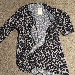 NWT Patterned Black and Gray Swim Coverup- Pink Milly (L)